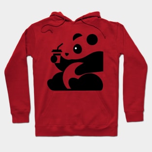 Cute panda drinks coffee Hoodie